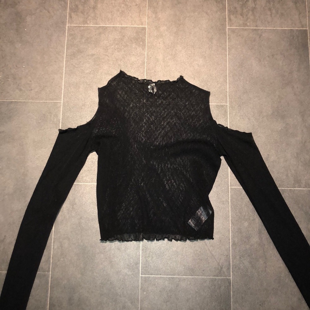 Urban Outfitters Sheer Shoulder Cutout Top